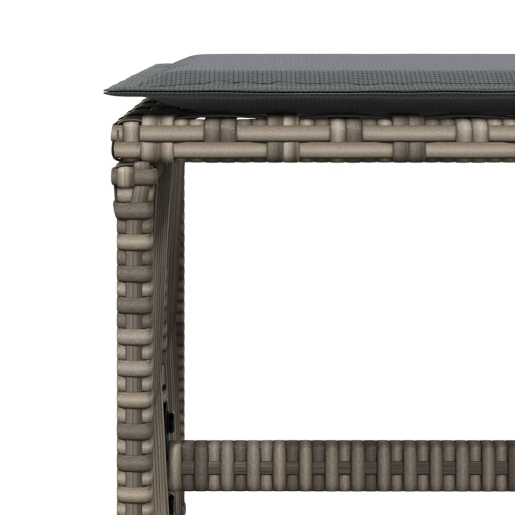 Sgabelli Giardino con Cuscini 4pz Grigi 41x41x36cm Polyrattan - homemem39