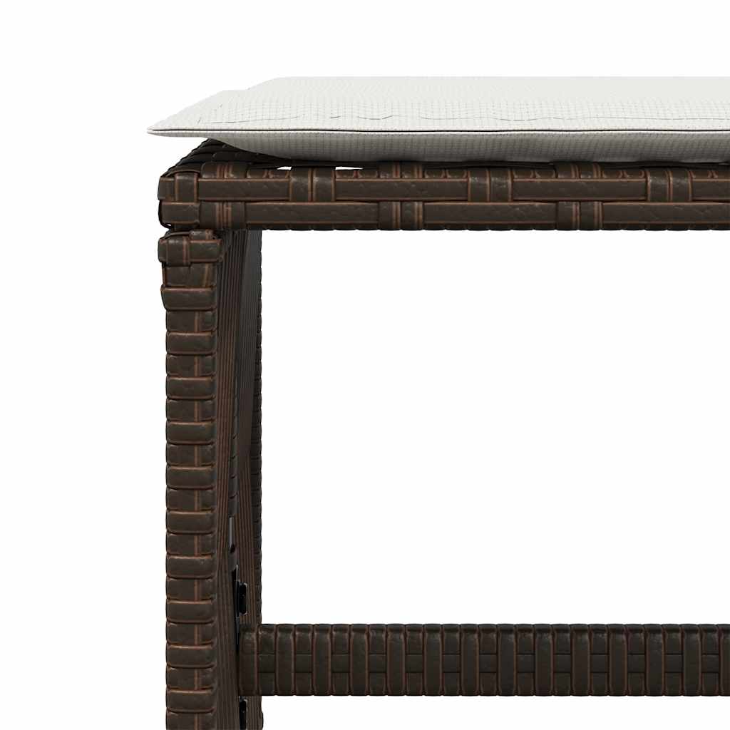 Sgabelli Giardino con Cuscini 4pz Marroni 41x41x36cm Polyrattan - homemem39