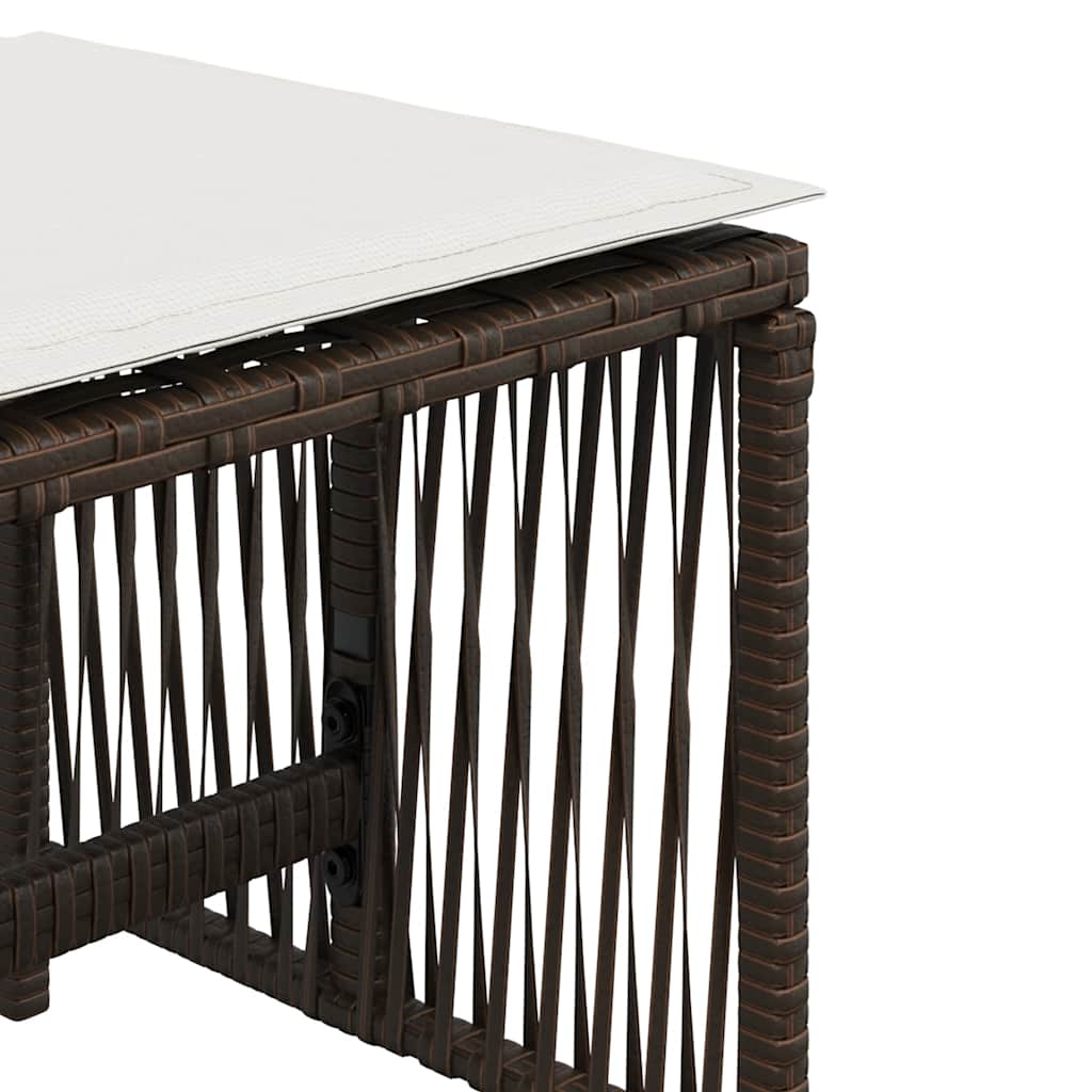 Sgabelli Giardino con Cuscini 4pz Marroni 41x41x36cm Polyrattan - homemem39