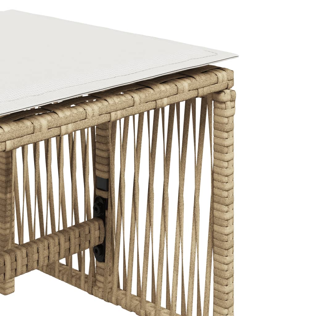 Sgabelli Giardino con Cuscini 4pz Beige 41x41x36cm Polyrattan - homemem39