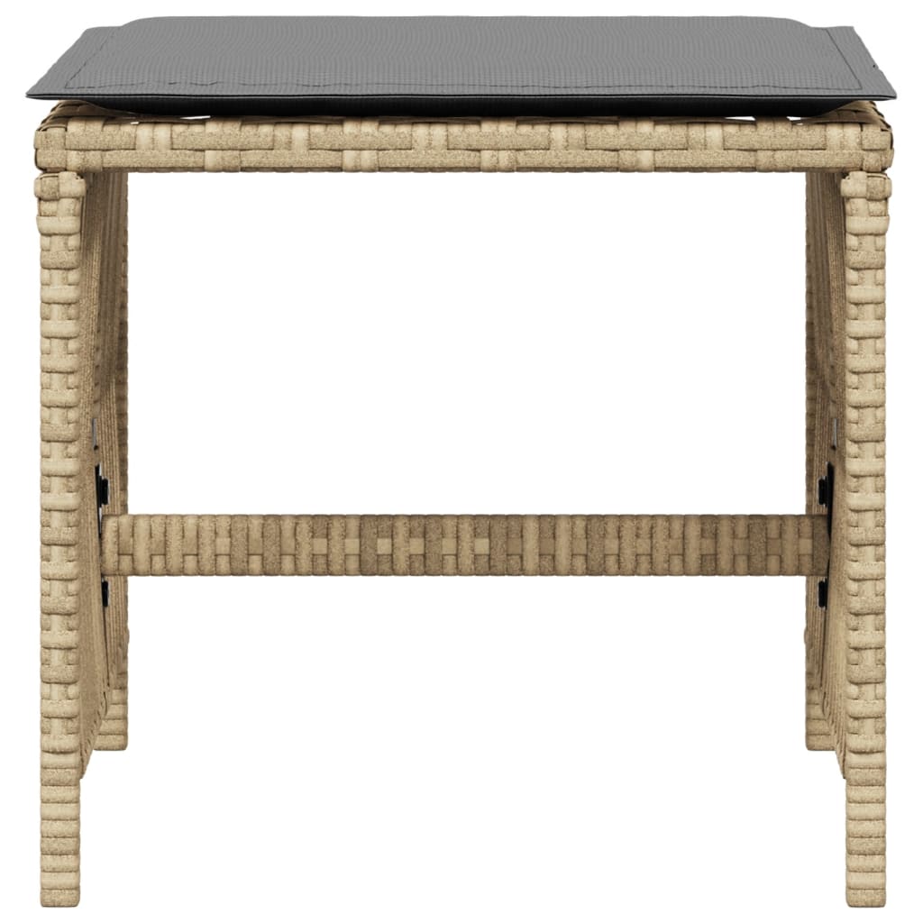 Sgabelli Giardino Cuscini 4pz Beige Misto 41x41x36cm Polyrattan - homemem39