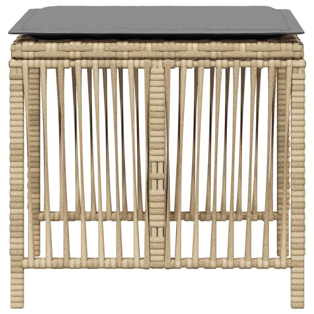 Sgabelli Giardino Cuscini 4pz Beige Misto 41x41x36cm Polyrattan - homemem39