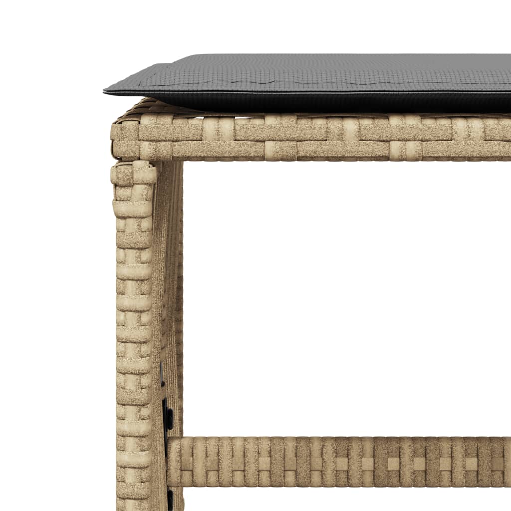 Sgabelli Giardino Cuscini 4pz Beige Misto 41x41x36cm Polyrattan - homemem39