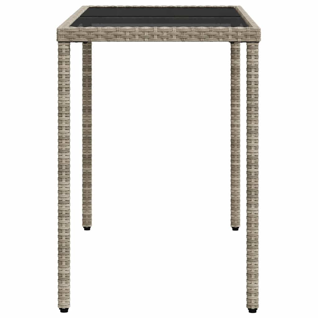 Set Pranzo da Giardino 5pz con Cuscini Grigio Chiaro Polyrattan