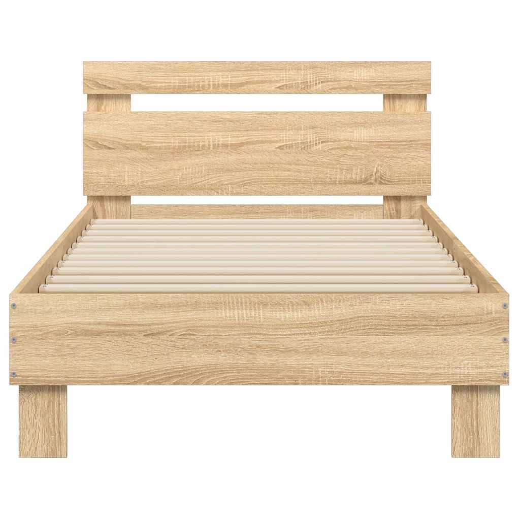 Giroletto senza Materasso con Testiera Rovere Sonoma 75x190 cm - homemem39