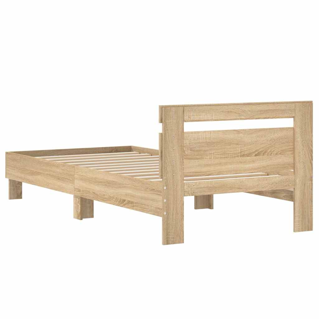 Giroletto senza Materasso con Testiera Rovere Sonoma 75x190 cm - homemem39