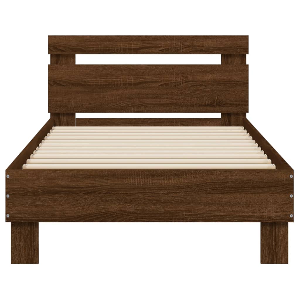 Giroletto senza Materasso con Testiera Rovere Marrone 75x190 cm - homemem39