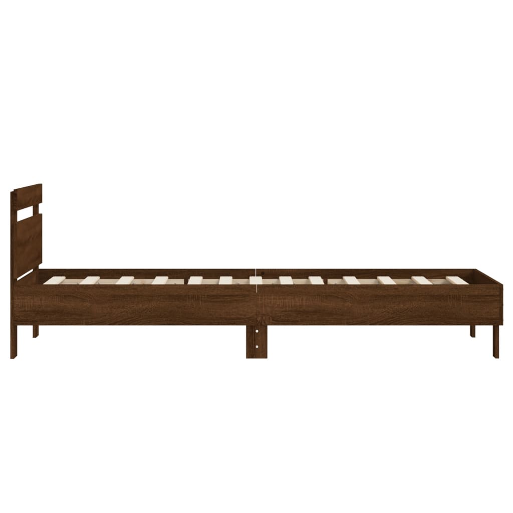 Giroletto senza Materasso con Testiera Rovere Marrone 75x190 cm - homemem39