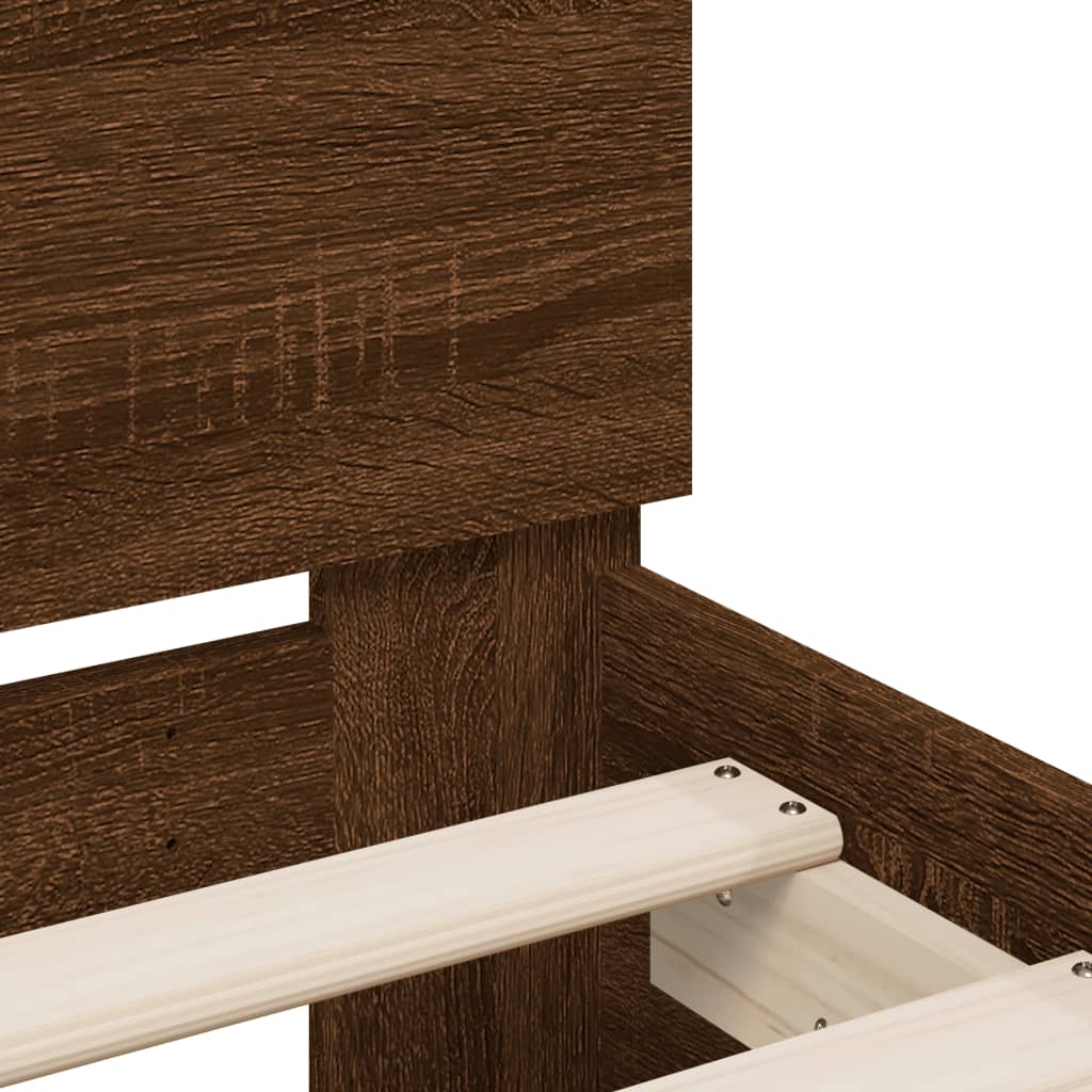 Giroletto senza Materasso con Testiera Rovere Marrone 75x190 cm - homemem39