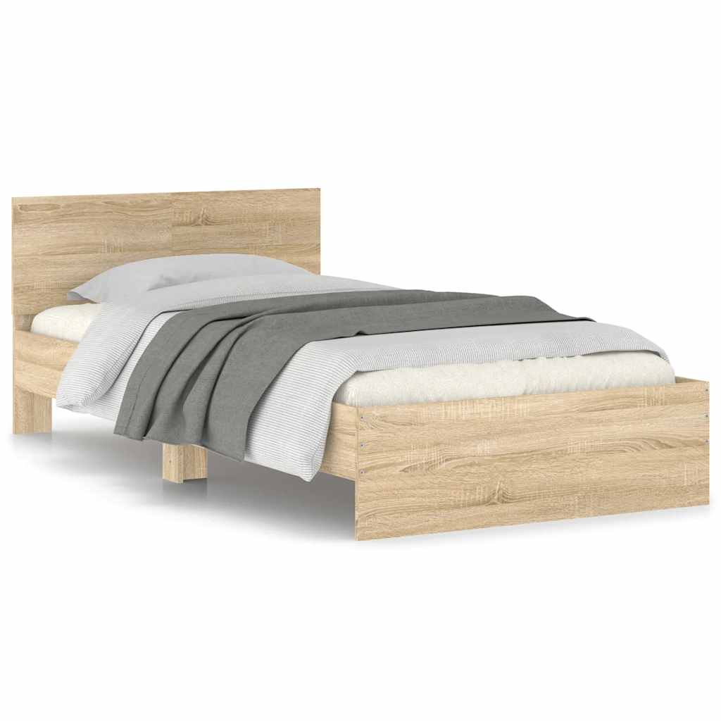 Giroletto senza Materasso con Testiera Rovere Sonoma 100x200 cm - homemem39