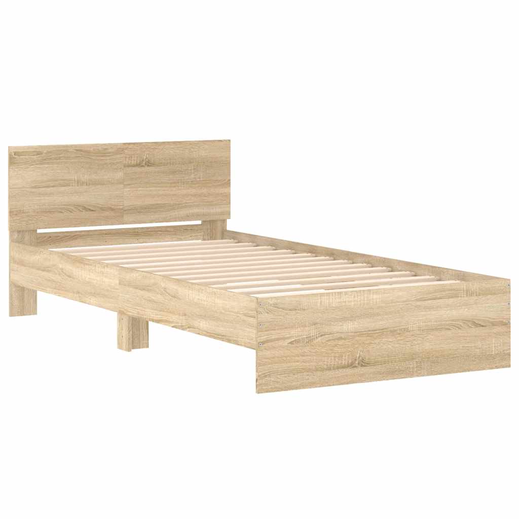 Giroletto senza Materasso con Testiera Rovere Sonoma 100x200 cm - homemem39