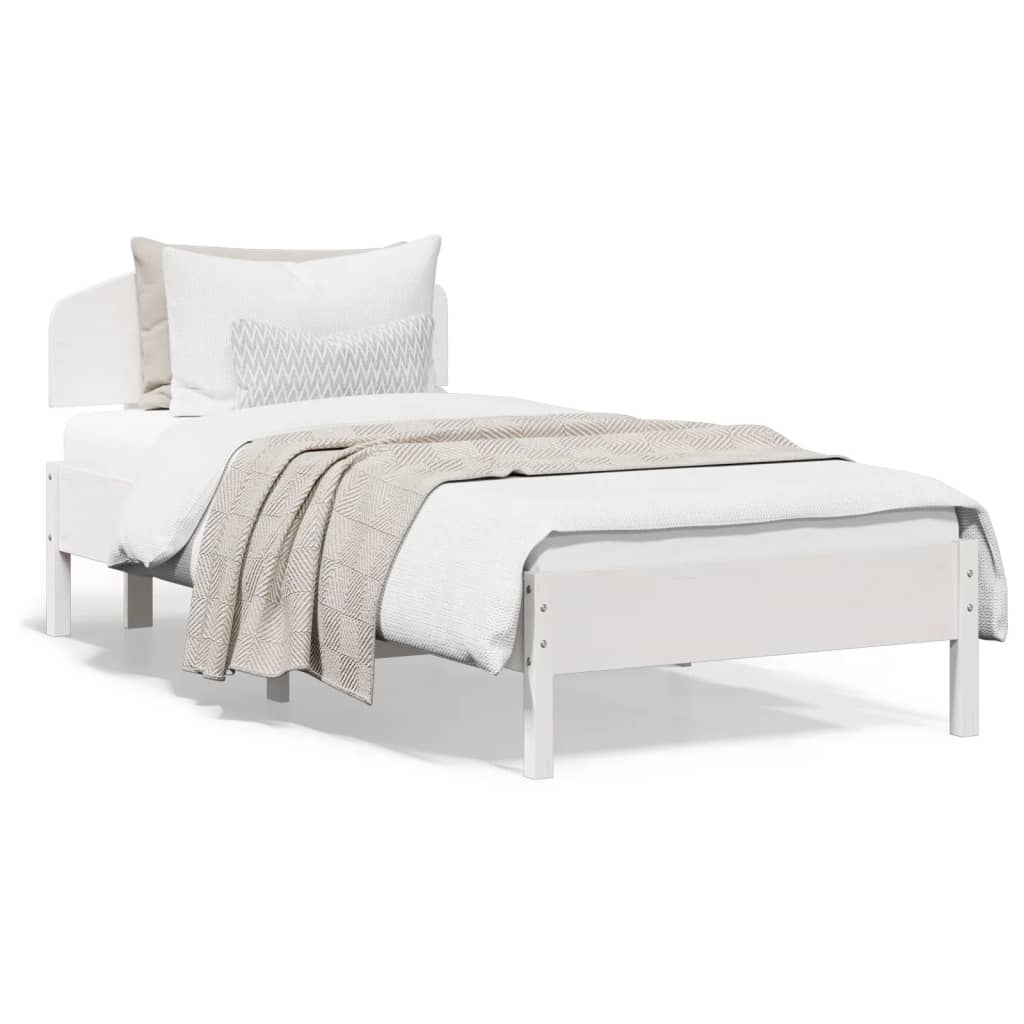 Giroletto senza Materasso Bianco 90x200 cm Legno Massello Pino