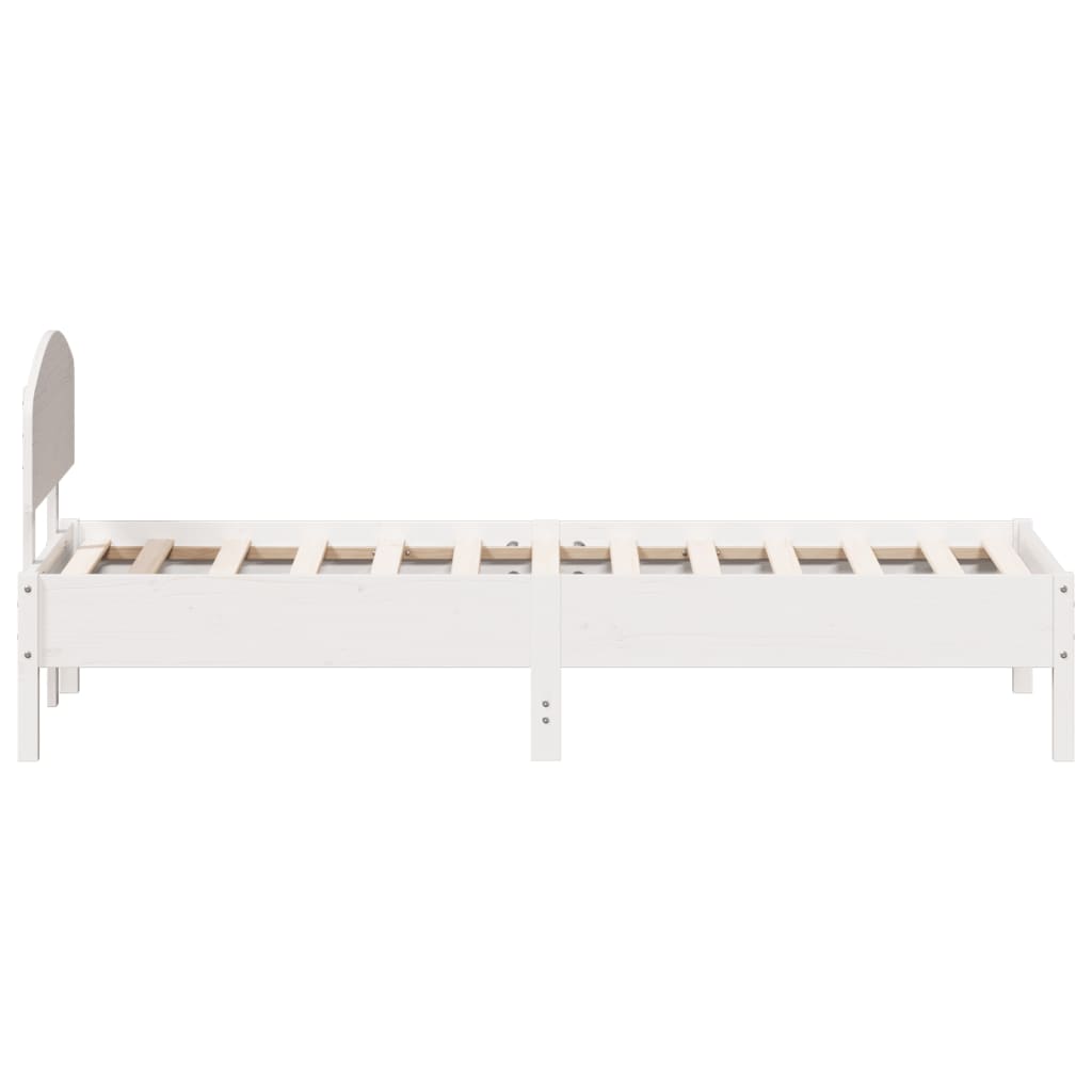 Giroletto senza Materasso Bianco 90x200 cm Legno Massello Pino
