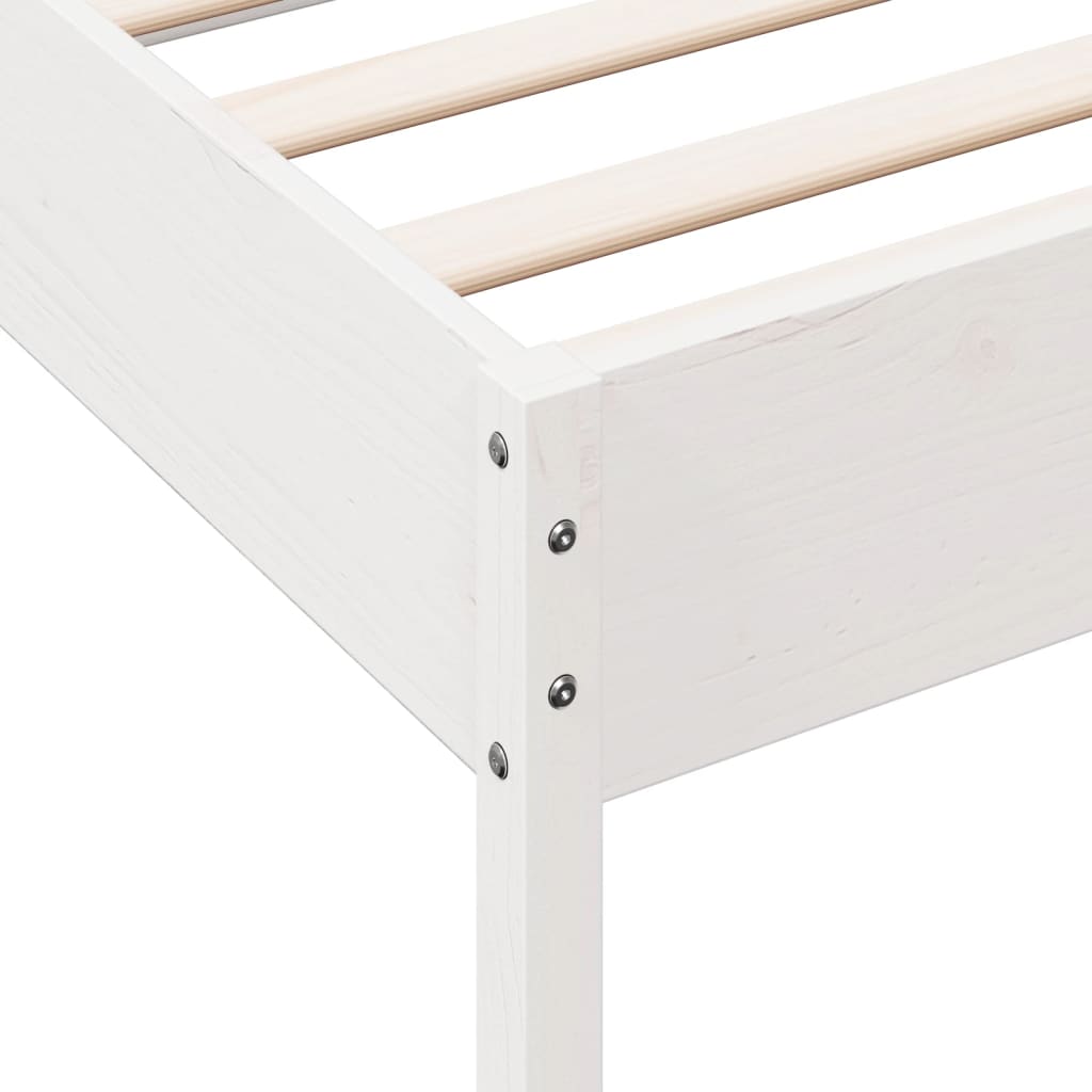 Giroletto senza Materasso Bianco 90x200 cm Legno Massello Pino