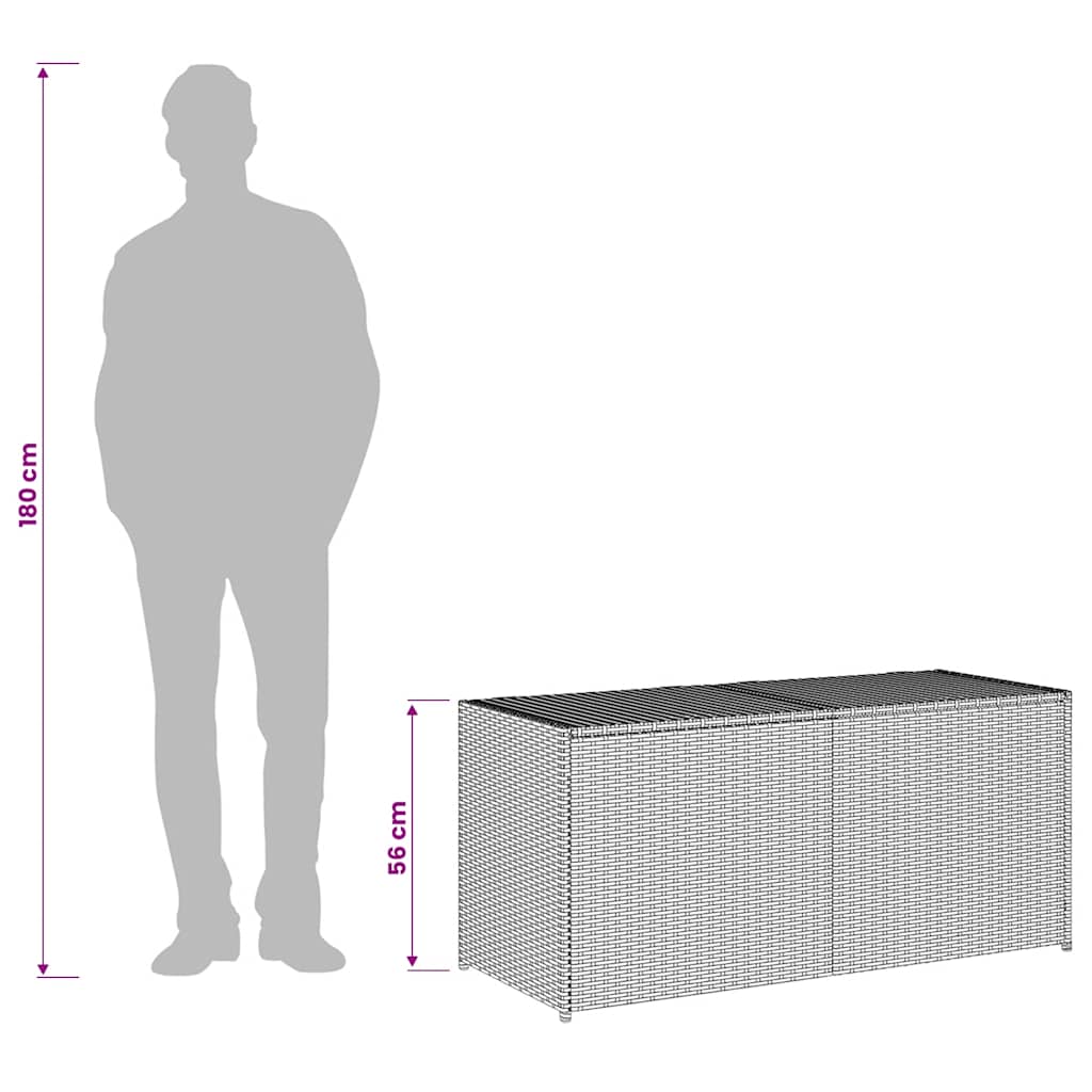 Contenitore da Giardino Nero 283L in Polyrattan | homemem39