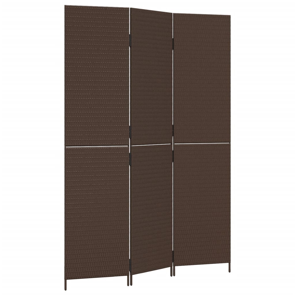 Divisorio per Ambienti a 3 Pannelli Marrone in Polyrattan - homemem39
