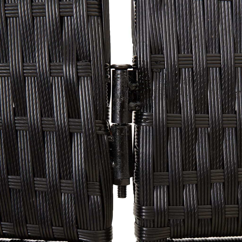 Divisorio per Ambienti a 6 Pannelli Nero in Polyrattan - homemem39