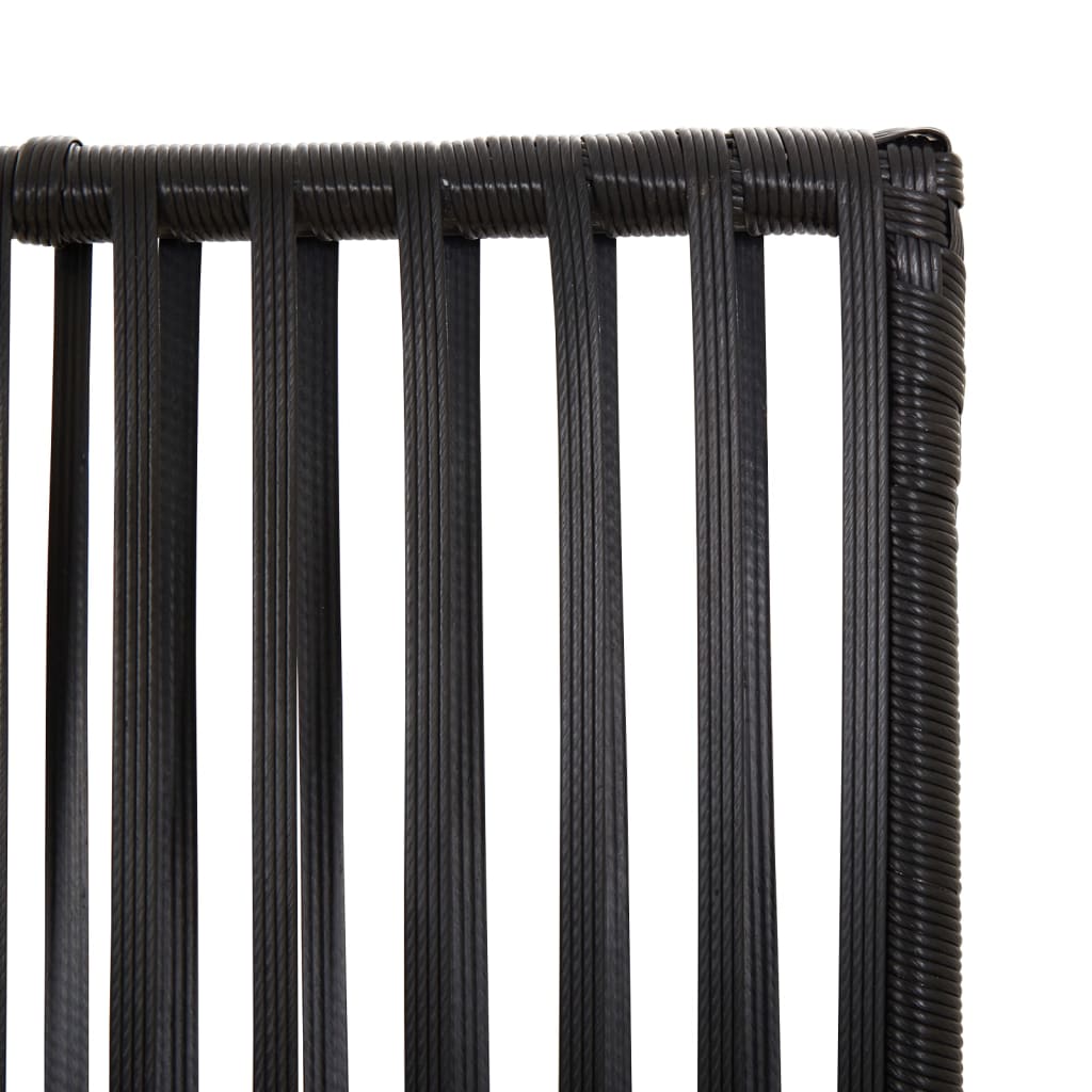 Divisorio per Ambienti a 4 Pannelli Nero in Polyrattan - homemem39