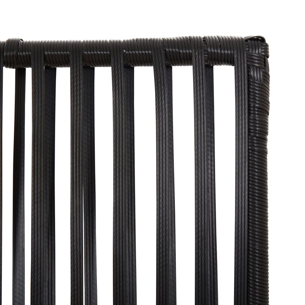 Divisorio per Ambienti a 3 Pannelli Nero in Polyrattan - homemem39