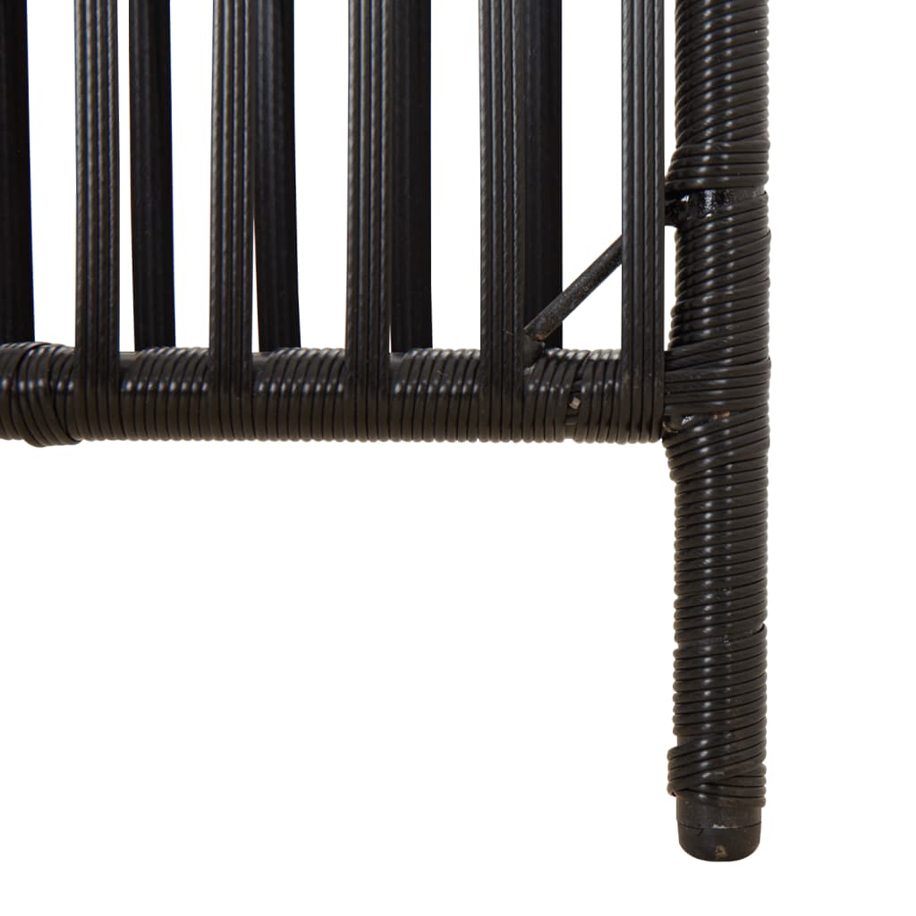 Divisorio per Ambienti a 4 Pannelli Nero in Polyrattan - homemem39