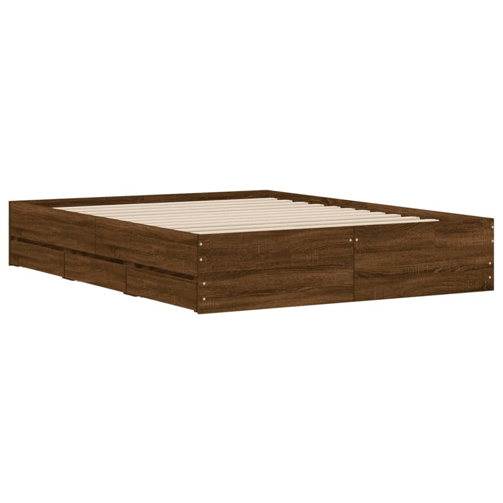 Giroletto Cassetti Rovere Marrone 140x200 cm Legno Multistrato