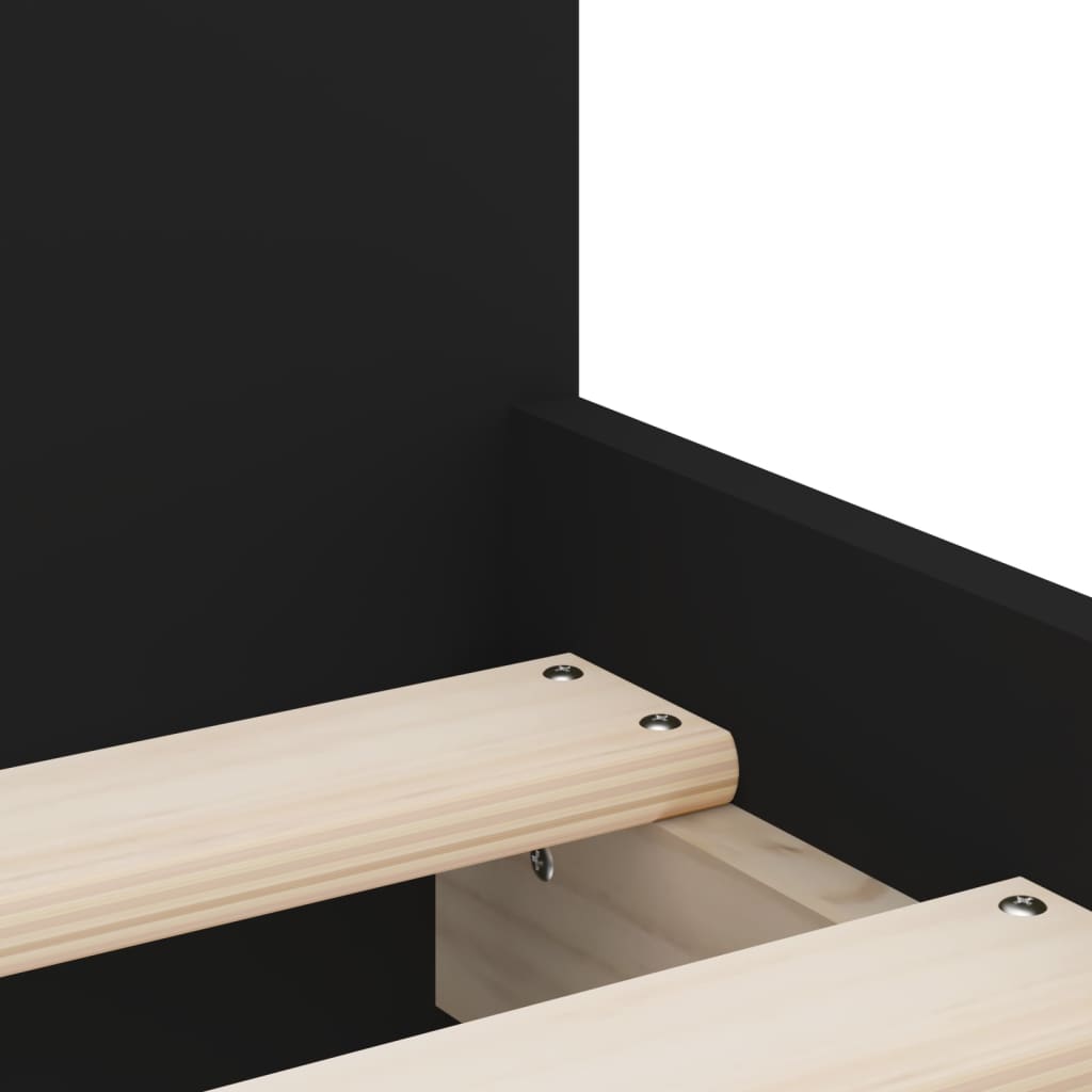 Giroletto con Cassetti Nero 90x190 cm