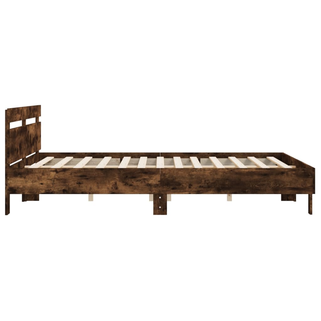 Giroletto con Testiera Rovere Fumo 160x200 cm Legno Multistrato