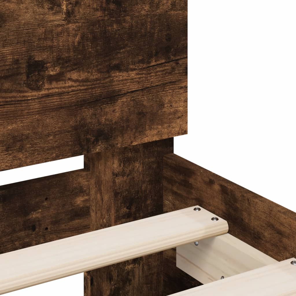 Giroletto con Testiera Rovere Fumo 160x200 cm Legno Multistrato