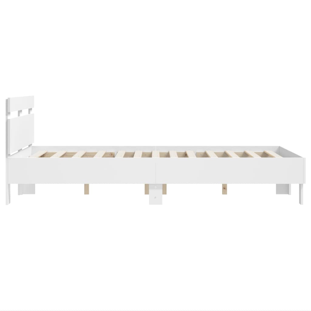 Giroletto con Testiera Bianco 135x190 cm in Legno Multistrato