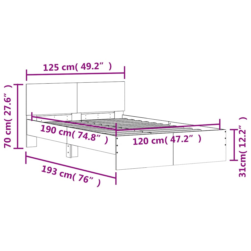 Giroletto con Testiera Rovere Sonoma 120x190 cm | homemem39