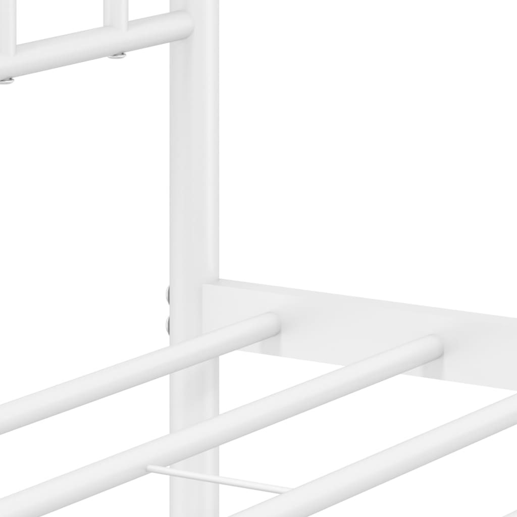 Giroletto con Testiera e Pediera Metallo Bianco 80x200 cm