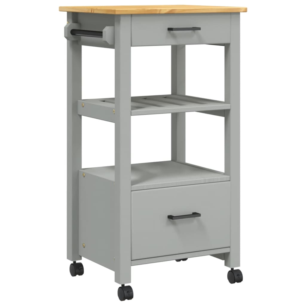 Carrello da Cucina MONZA 48x40x90 cm in Legno Massello di Pino - homemem39