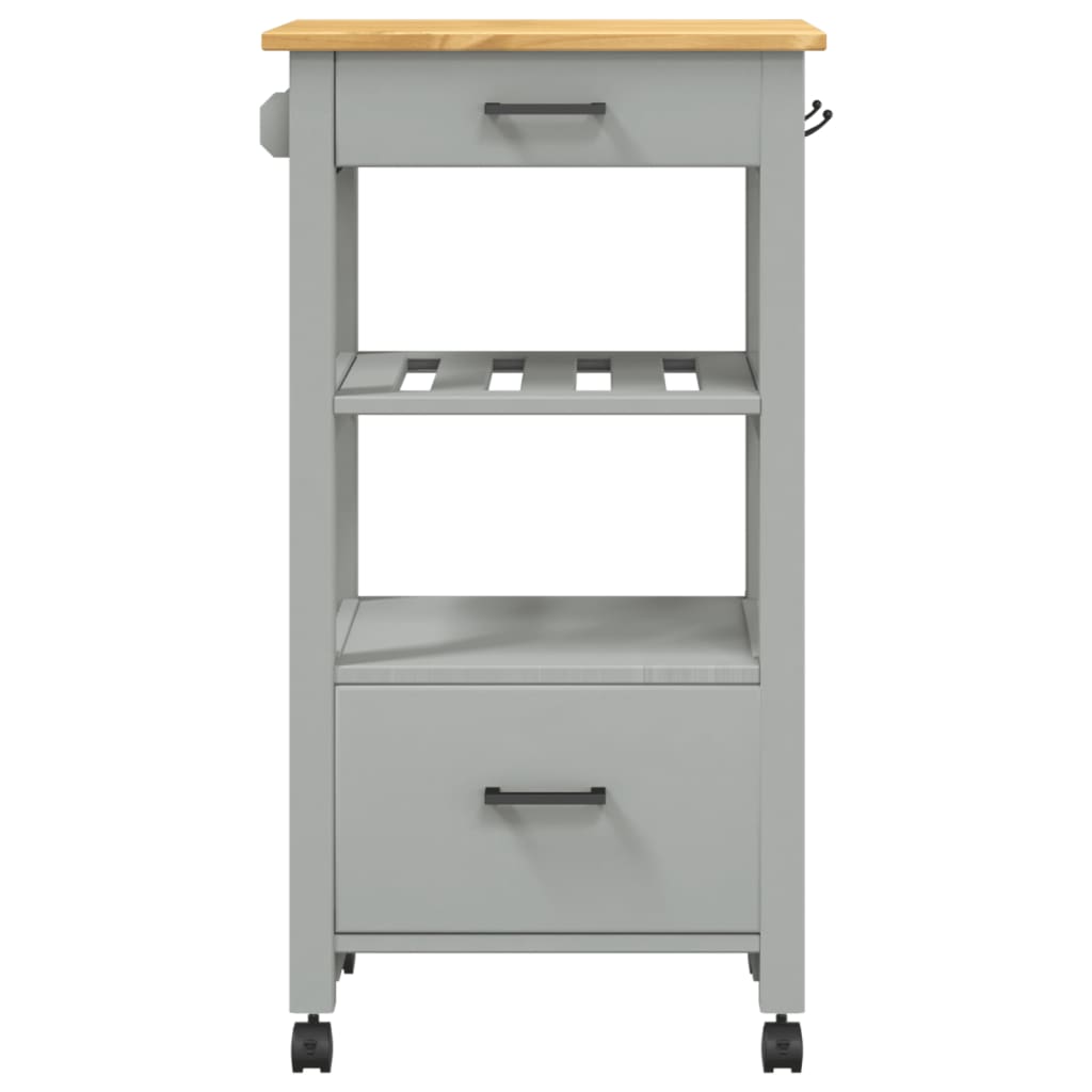 Carrello da Cucina MONZA 48x40x90 cm in Legno Massello di Pino - homemem39