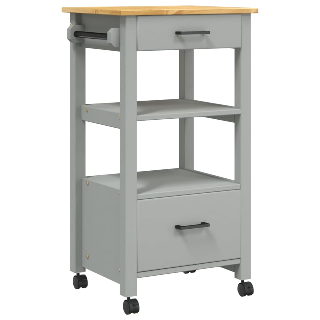 Carrello da Cucina MONZA 48x40x90 cm in Legno Massello di Pino - homemem39