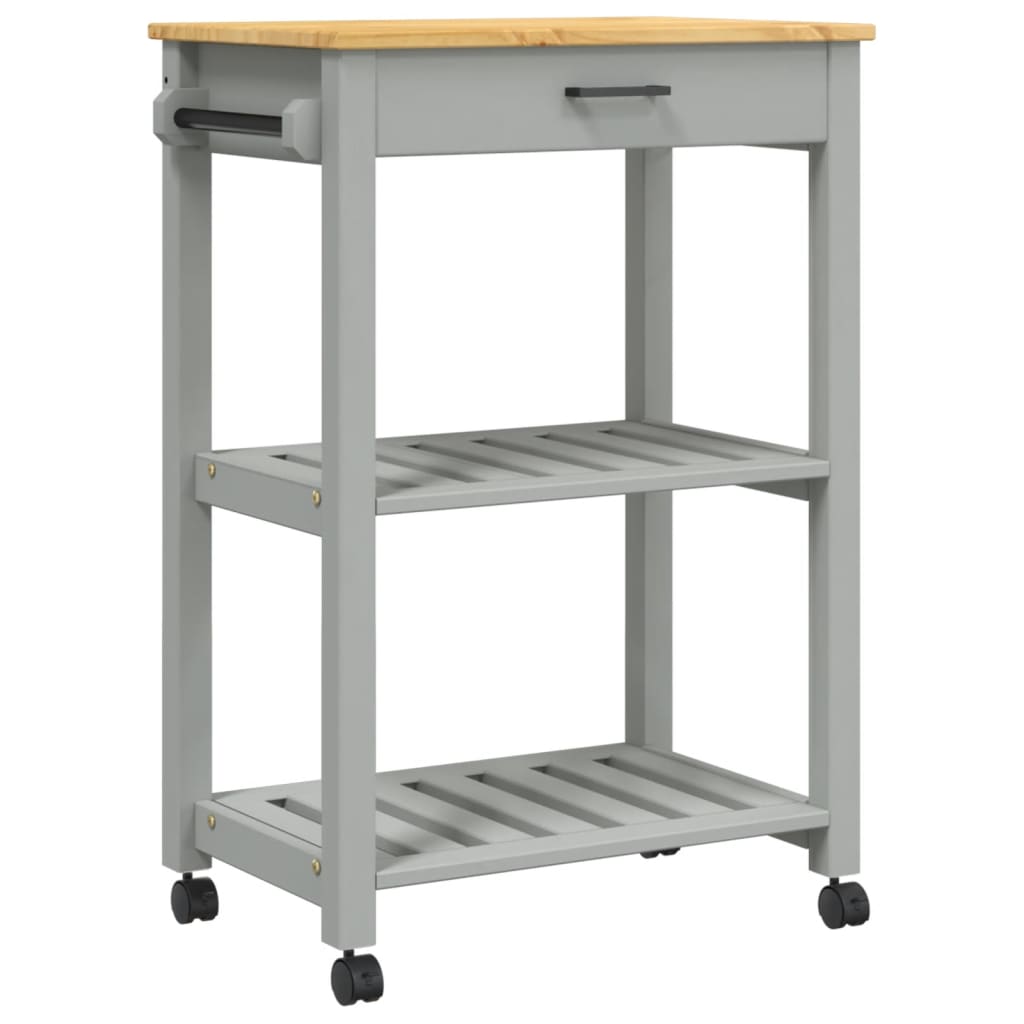 Carrello da Cucina MONZA 60x40x90 cm in Legno Massello di Pino - homemem39