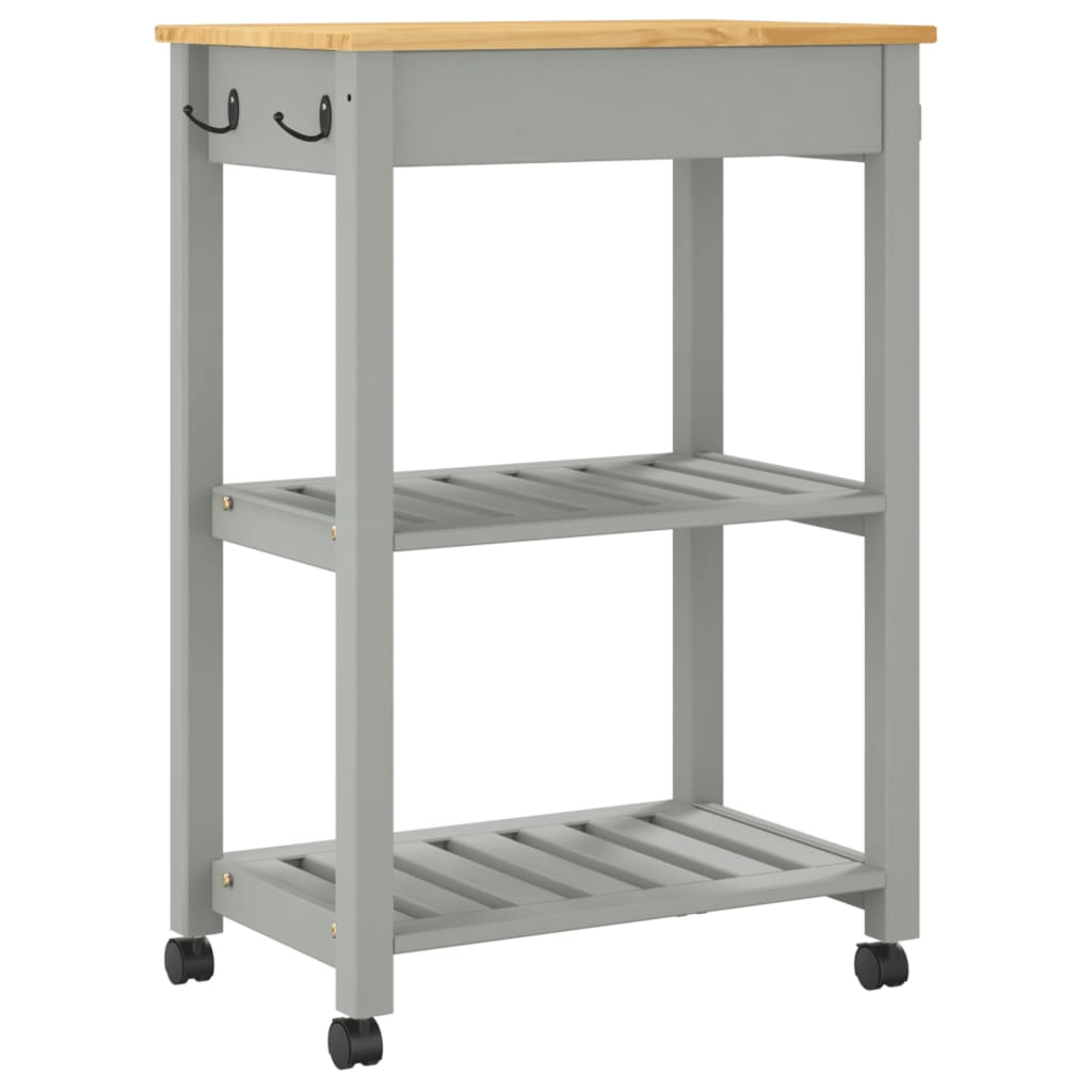 Carrello da Cucina MONZA 60x40x90 cm in Legno Massello di Pino - homemem39