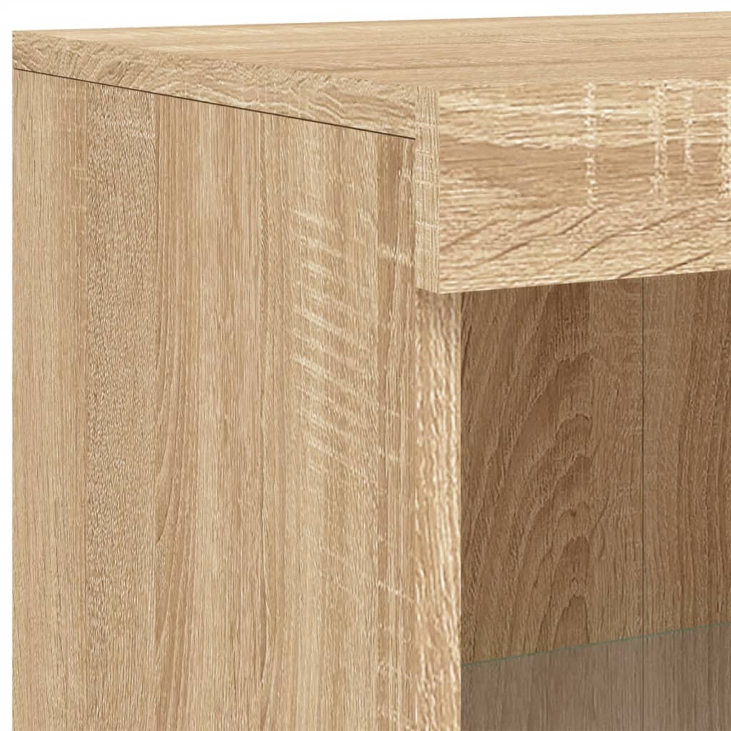 Armadietto con Luci LED Rovere Sonoma in Legno Multistrato | homemem39