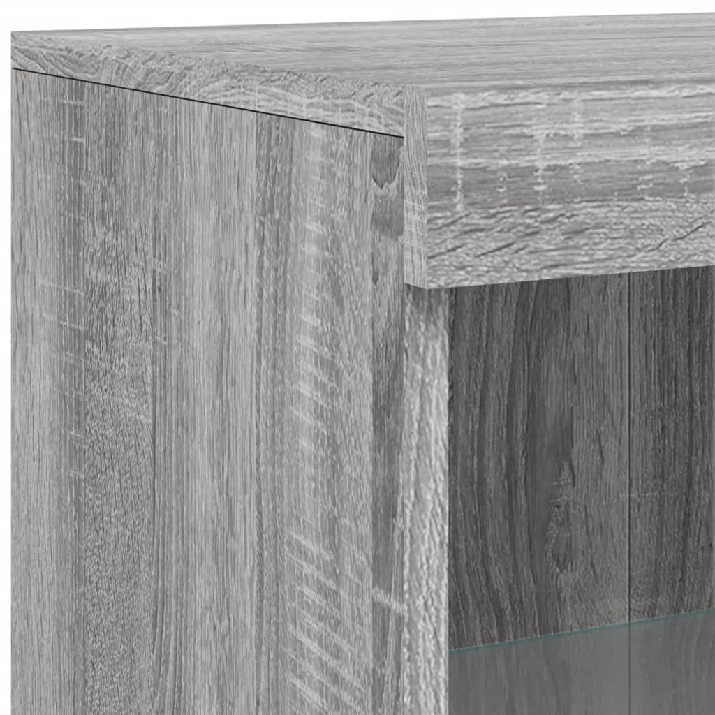 Armadietto con Luci LED Grigio Sonoma in Legno Multistrato | homemem39
