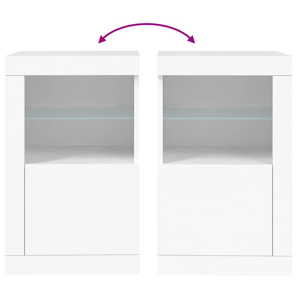 Armadietto con Luci LED Bianco in Legno Multistrato - homemem39