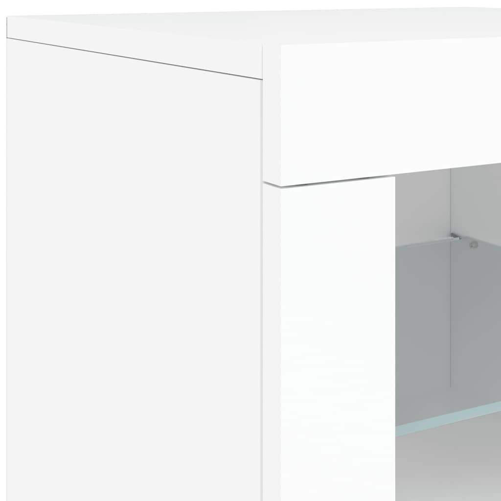 Armadietto con Luci LED Bianco in Legno Multistrato | homemem39