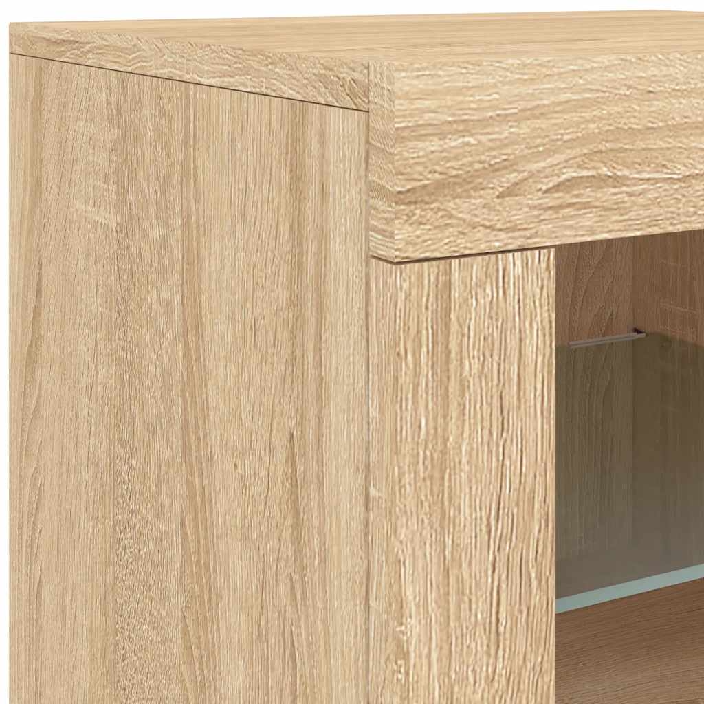 Armadietto con Luci LED Rovere Sonoma in Legno Multistrato