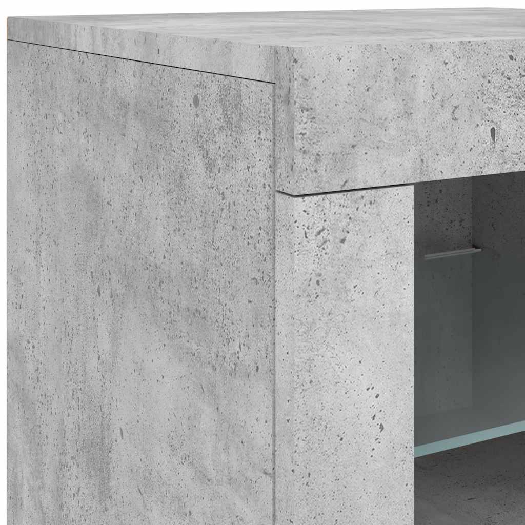 Armadietto con Luci LED Grigio Cemento in Legno Multistrato | homemem39