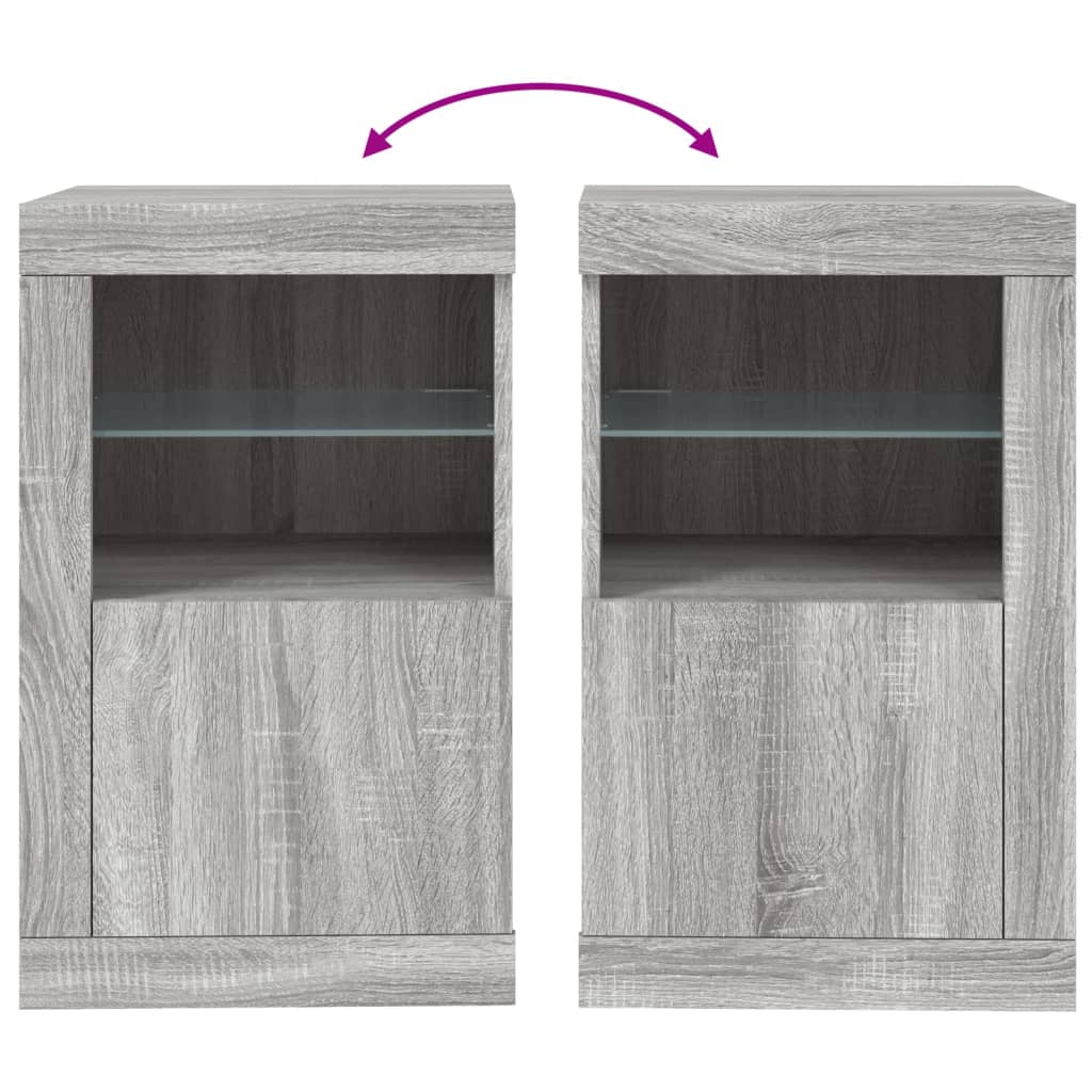 Armadietto con Luci LED Grigio Sonoma in Legno Multistrato - homemem39
