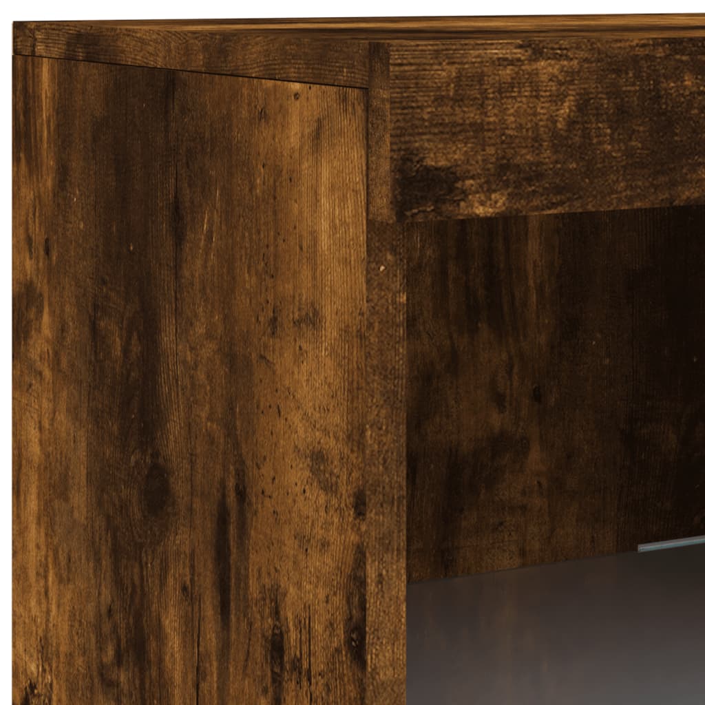 Credenza con Luci LED Rovere Fumo 41x37x100 cm - homemem39