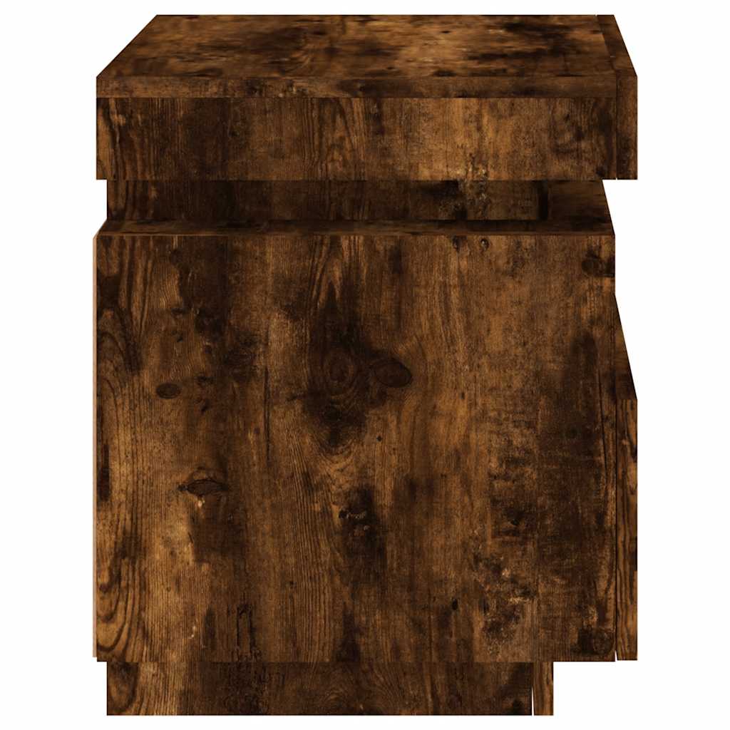 Comodini con Luci LED 2pz Rovere Fumo 40x39x48,5 cm - homemem39