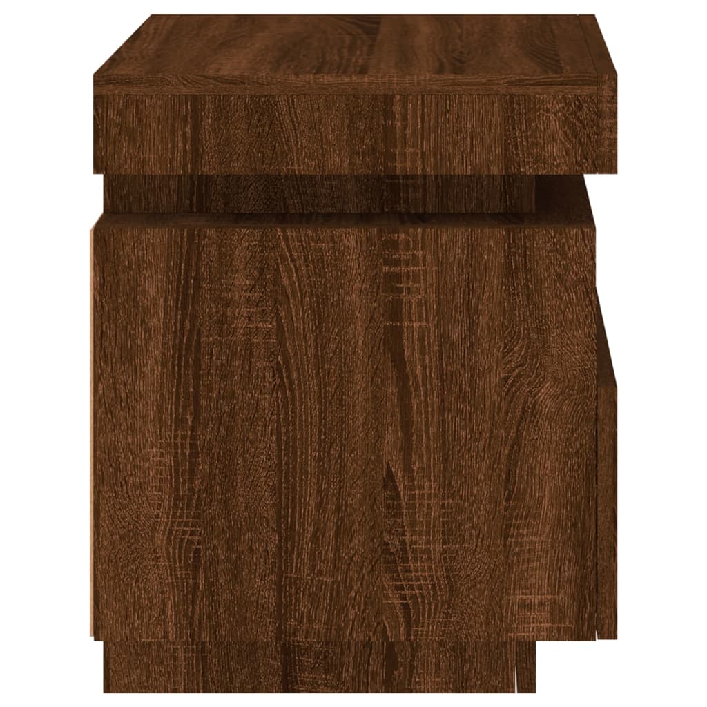 Comodini con Luci LED 2pz Rovere Marrone 40x39x48,5 cm - homemem39