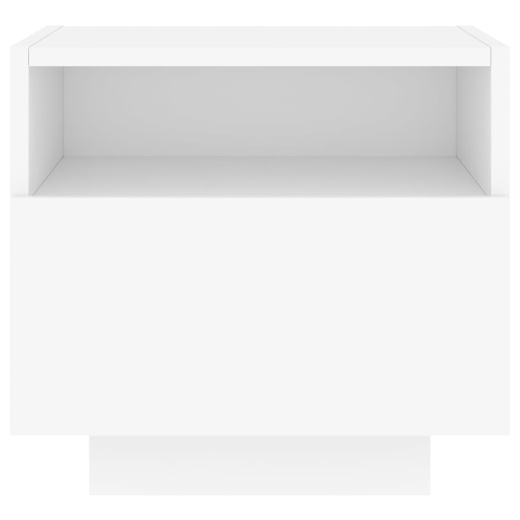 Comodini con Luci LED 2pz Bianchi 40x39x37 cm - homemem39