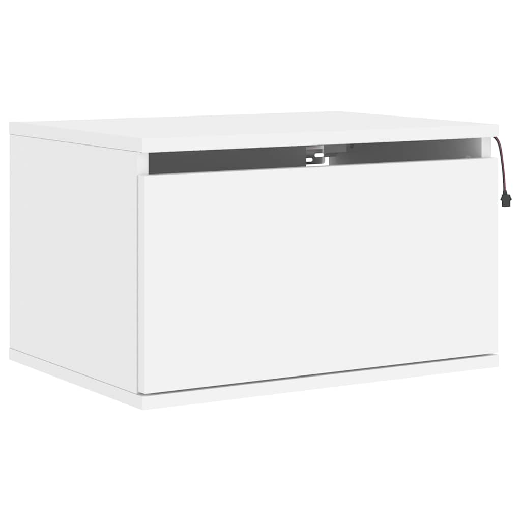 Comodino a Parete con Luci LED Bianco - homemem39