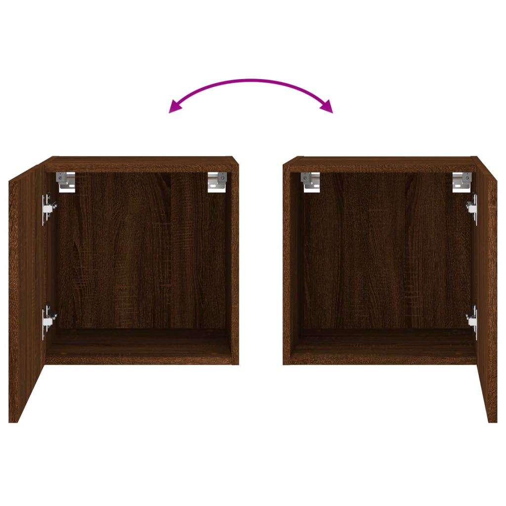 Mobili TV Muro 2pz Rovere Marrone 40,5x30x40 Legno Multistrato | homemem39