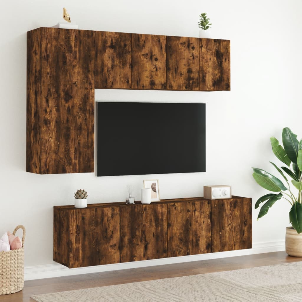 Mobile TV a Parete Rovere Fumo 60x30x41 cm | homemem39
